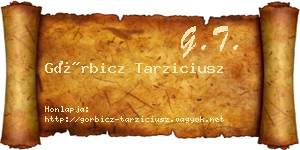 Görbicz Tarziciusz névjegykártya
